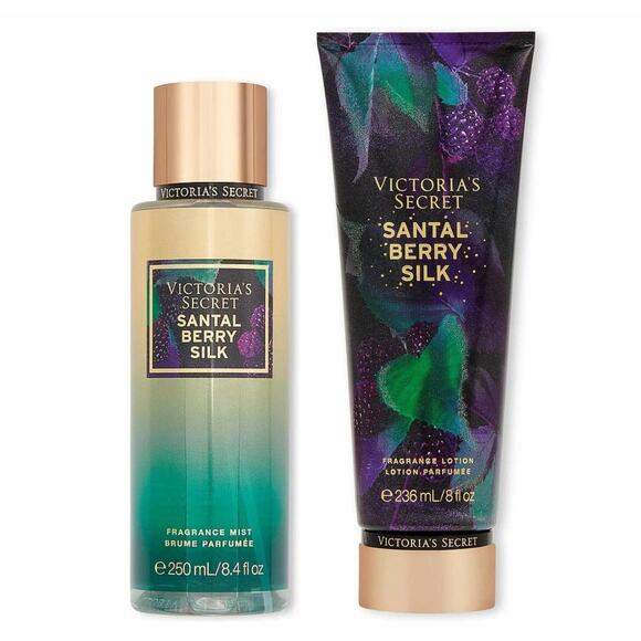 VS Victoria's Secret Gilded Gala Santal Berry Silk Fragrance Lotion and Mist Set - Picture 1 of 6
